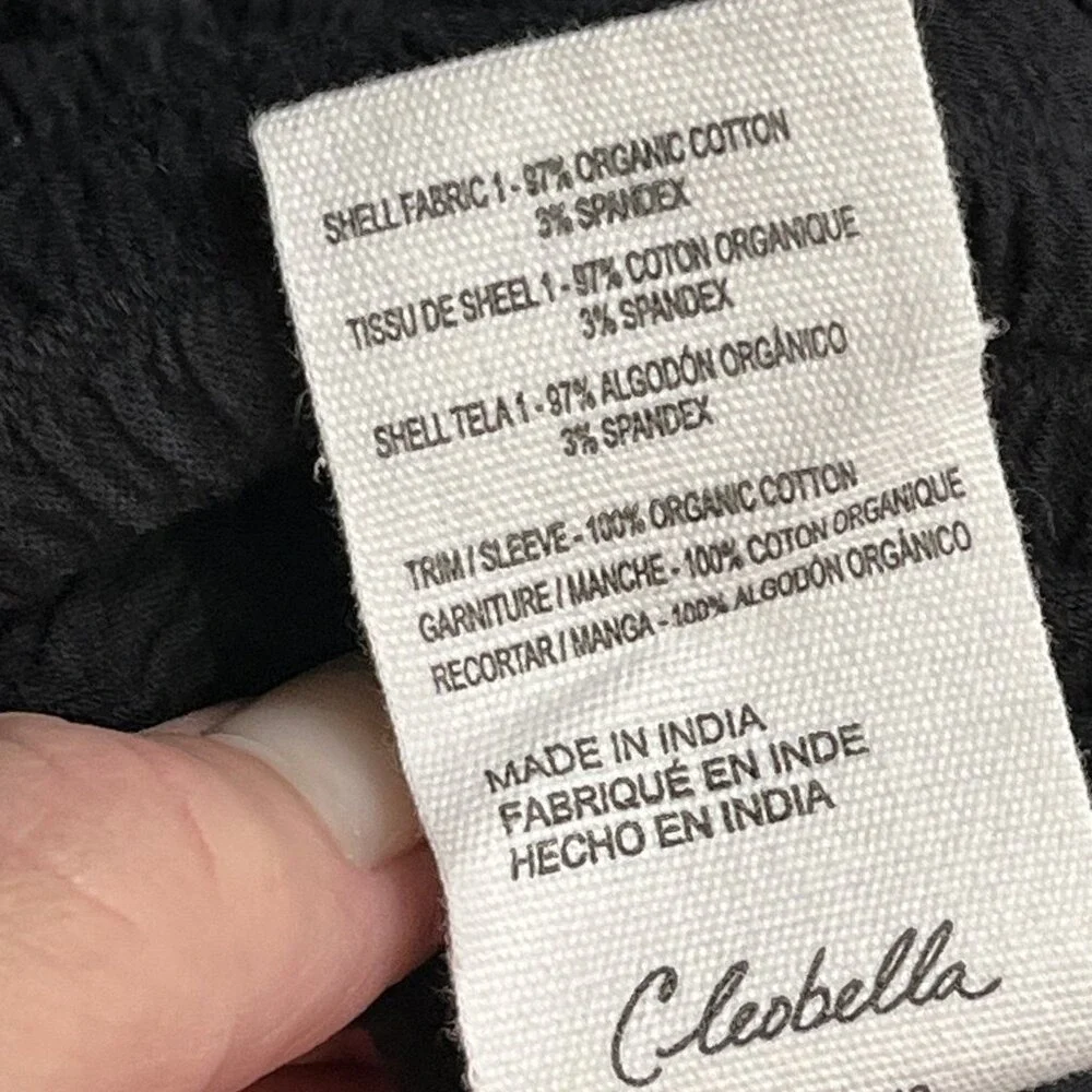 Cleobella Brigitta Mini Dress Black Surplice Fitted Ruffle Puff Sleeve Size S‎